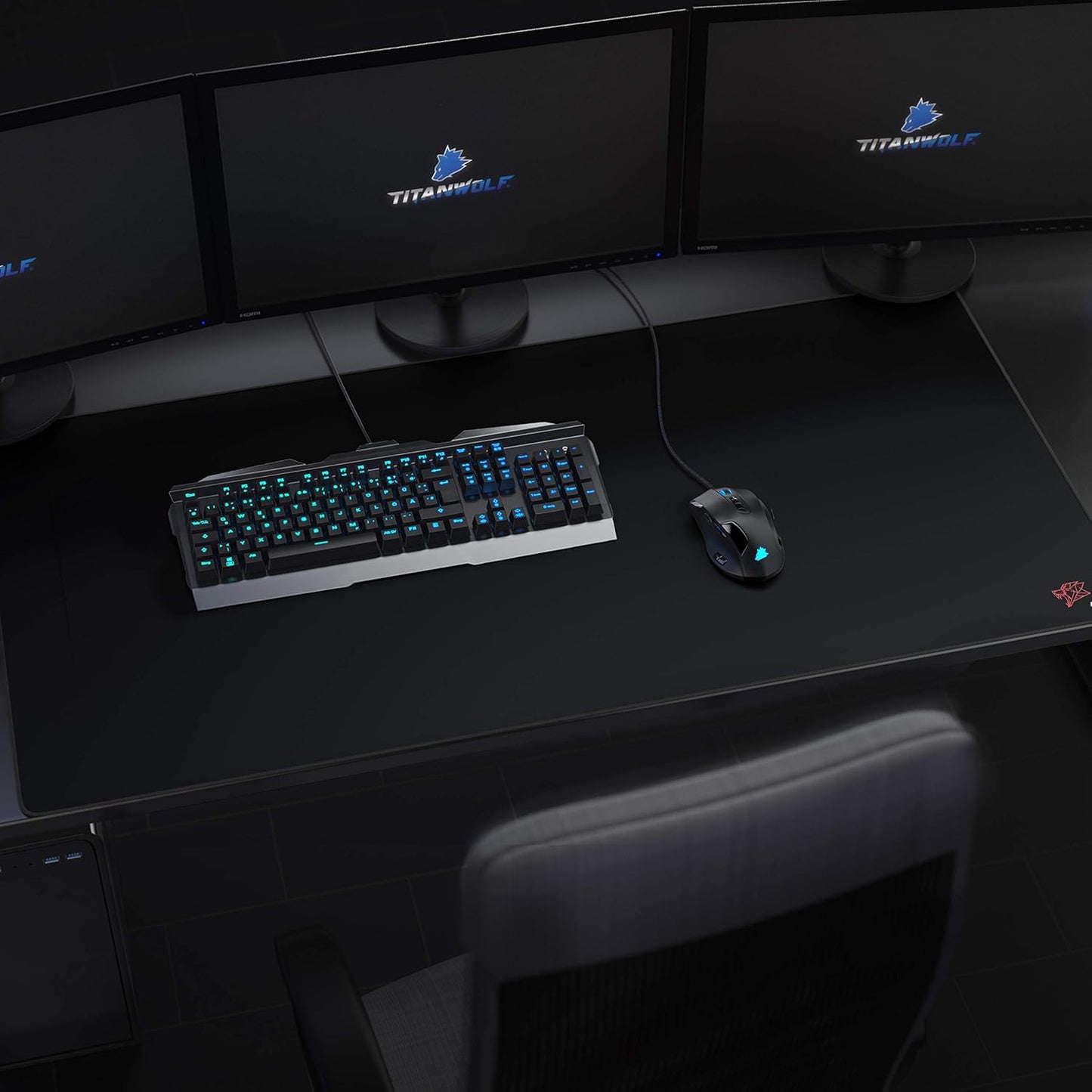 TITANWOLF Tappetino Gaming XXL 1200x600 mm Nero