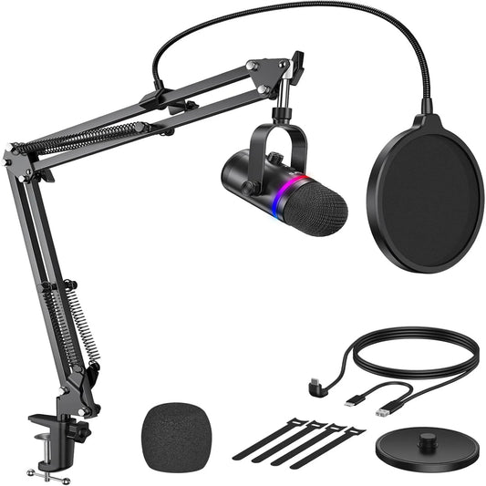 Tecurs Microfono RGB PC – Gaming & Podcast